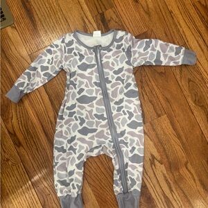 Gray and White Kids One Piece sleeper